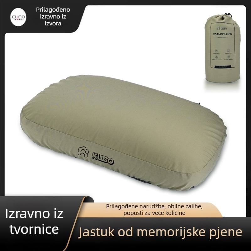Jastuk od memorijske pjene, jastuk za kampiranje na otvorenom, putni jastuk za vratnu kralježnicu, prijenosni jastuk za pauzu za ručak, memorijski jastuk sa sporim odskokom