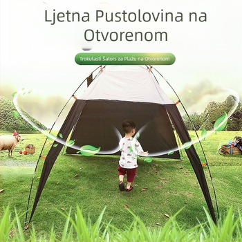 Šator za plažu, vanjski šator s nadstrešnicom za sunce, kampiranje, ribolov, sklopivi šator za zaštitu od sunca, šator za plažu, prekogranična plaža