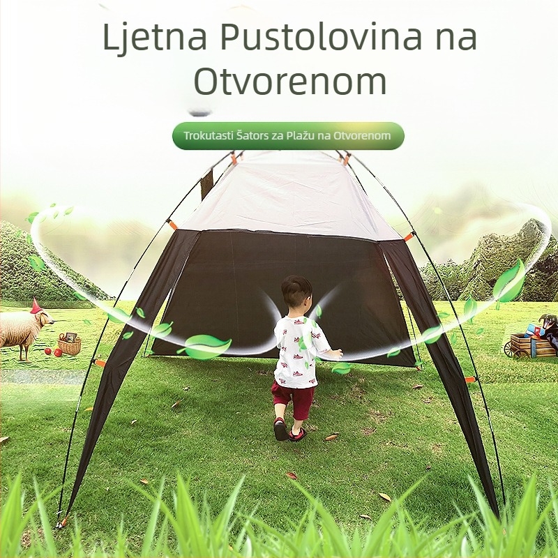 Šator za plažu, vanjski šator s nadstrešnicom za sunce, kampiranje, ribolov, sklopivi šator za zaštitu od sunca, šator za plažu, prekogranična plaža