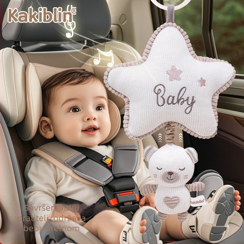 Coco Bei Le Nova vunena pletena igračka za bebe, viseći automobil, udobna lutka za bebe, glazbeni krevet, viseće zvono