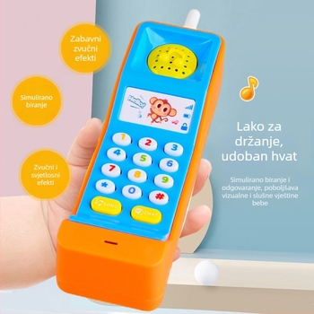 Simulacija dječje analogne igračke s mobitelom, zvukom telefona i svjetlosnom glazbom za dječake i djevojčice, edukativni model svjetleće igračke