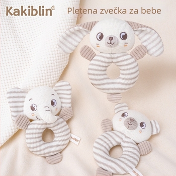 Novi kakiblin pleteni vuneni zvončić za bebe, umirujući prsten za ruku, poklon za novorođenče