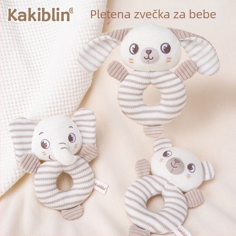 Novi kakiblin pleteni vuneni zvončić za bebe, umirujući prsten za ruku, poklon za novorođenče