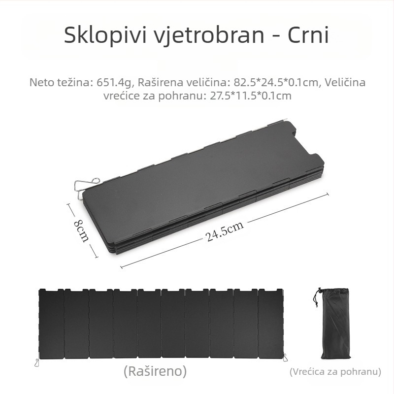 Kampiranje na otvorenom sklopivi deflektor vjetra željezna kasetna peć višestrani vjetrootporni poklopac deseterostruki žestoki štednjak vjetrootporna daska veleprodaja