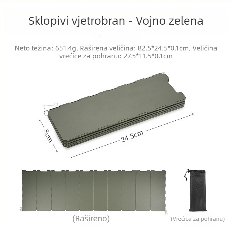 Kampiranje na otvorenom sklopivi deflektor vjetra željezna kasetna peć višestrani vjetrootporni poklopac deseterostruki žestoki štednjak vjetrootporna daska veleprodaja