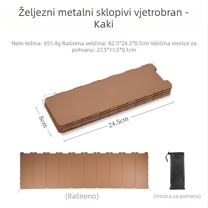 Kampiranje na otvorenom sklopivi deflektor vjetra željezna kasetna peć višestrani vjetrootporni poklopac deseterostruki žestoki štednjak vjetrootporna daska veleprodaja