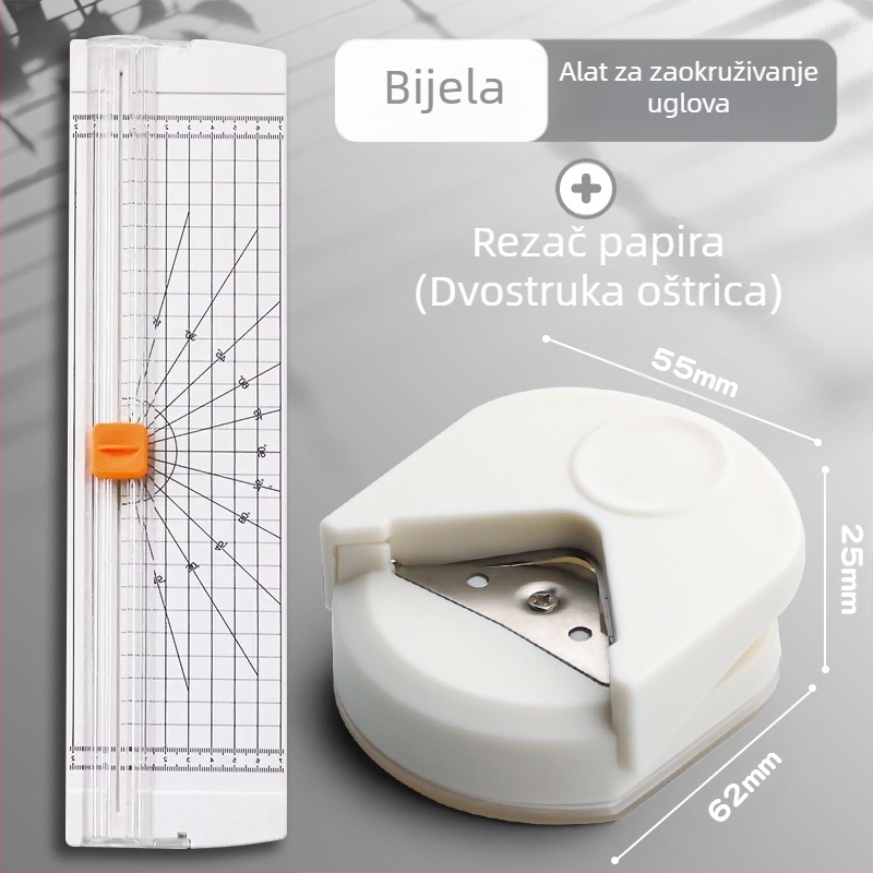 Rezač za okrugle kutove R4, mali okrugli rezač za poslijediplomski prijemni ispit, zakošena lučna foto čestitka s odvojivim listovima