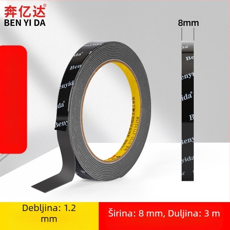 Super jako dvostrano ljepilo, visokoviskozno ljepilo za zidove, ne oštećuje zid, bešavna traka, autopjena ne ostavlja tragove