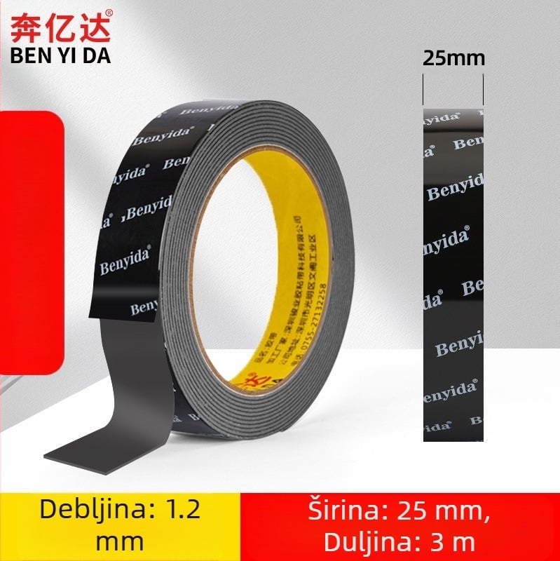 Super jako dvostrano ljepilo, visokoviskozno ljepilo za zidove, ne oštećuje zid, bešavna traka, autopjena ne ostavlja tragove