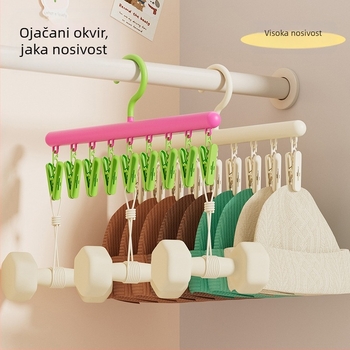 Kućanska vješalica s kopčom, visoka vrijednost boje, bešavna stezaljka, vješalica za odjeću, višenamjenska plastična kopča za donje rublje s kopčom za čarape