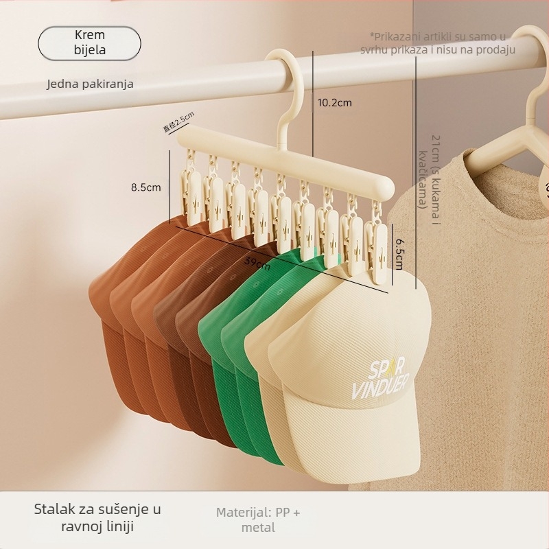 Kućanska vješalica s kopčom, visoka vrijednost boje, bešavna stezaljka, vješalica za odjeću, višenamjenska plastična kopča za donje rublje s kopčom za čarape