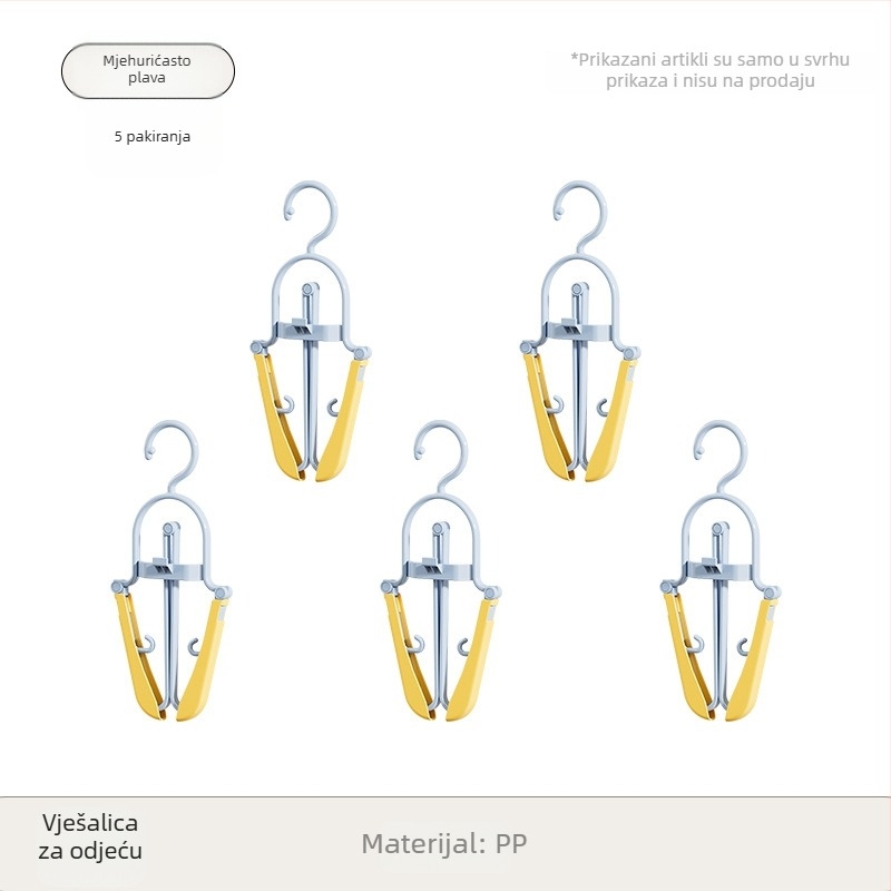 Kućanska vješalica s kopčom, visoka vrijednost boje, bešavna stezaljka, vješalica za odjeću, višenamjenska plastična kopča za donje rublje s kopčom za čarape