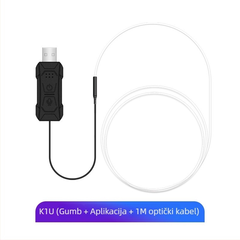 Prekogranično novo 64-bojno svjetlo za automobilsku atmosferu, šareno centralno upravljanje APP glazbenim ritmom, svjetlo bez niti, USB ukrasno svjetlo