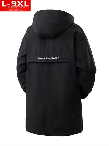 Proljetni i jesenski trendi kvalitetni muški odjevni predmeti, zgodni višenamjenski kaput s kapuljačom, debeljuškasti muški platirani kaput plus size, široki, srednje duljine