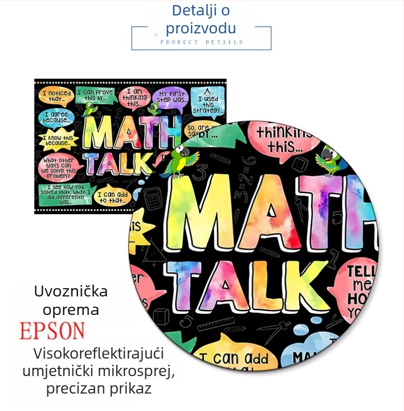 Dekorativna slika za zid u učionici: inspirativni poster s engleskim slovima i matematičkim formulama, sprej boja