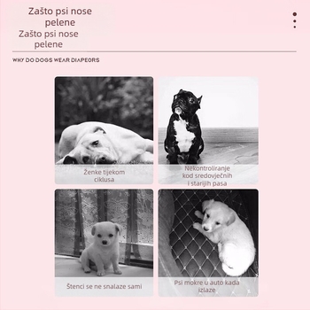 Fiziološke pelene za pse za ženke i mužjake, higijenski ulošci za kućne ljubimce, prozračne hlačice za navlačenje