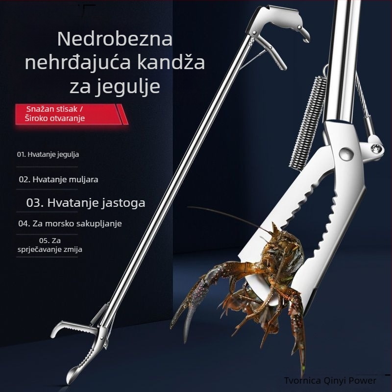 Produžena štipaljka za jegulje za hvatanje loaches, zadebljana kliješta za jegulje, sklopiva kliješta za zmijolike udice, alat za udice protiv klizanja za morski ribolov