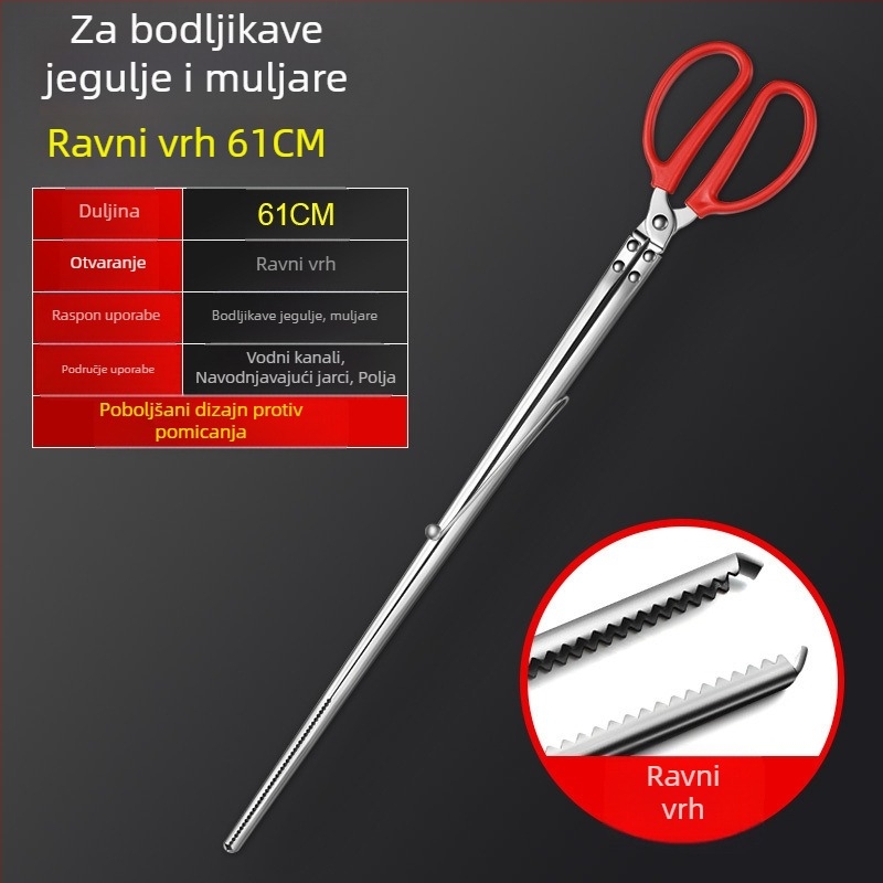 Produžena štipaljka za jegulje za hvatanje loaches, zadebljana kliješta za jegulje, sklopiva kliješta za zmijolike udice, alat za udice protiv klizanja za morski ribolov