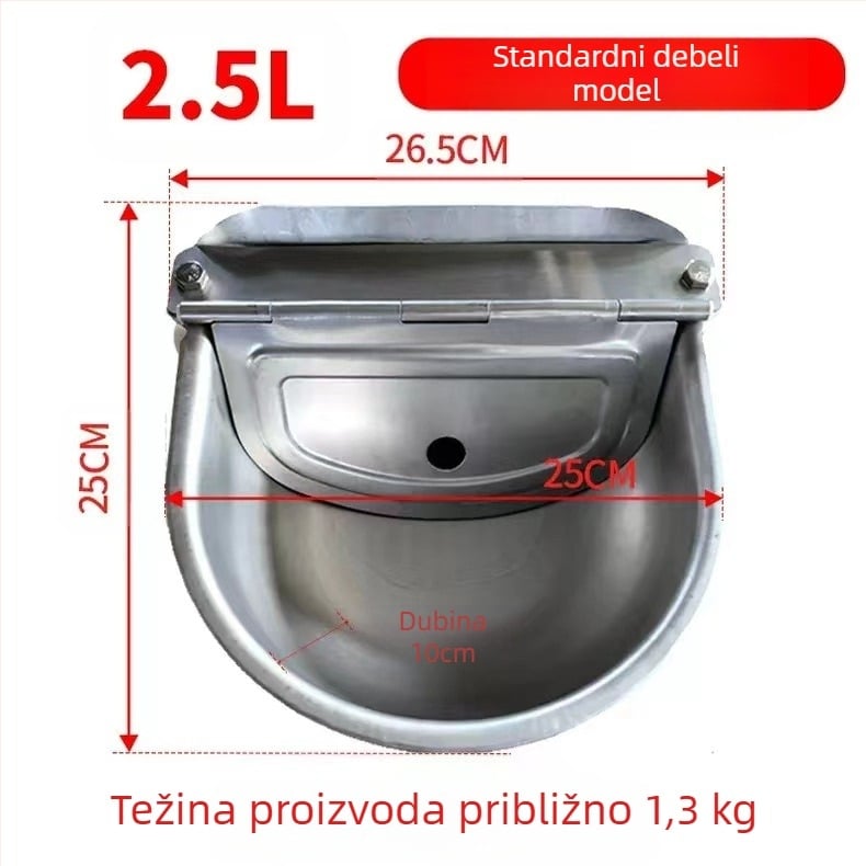 Potpuno automatska pojilica od nehrđajućeg čelika za goveda i ovce, plutajuća kuglasta fontana za piće životinja, svinja, pasa, konja, magarca, mazge, oprema za piće