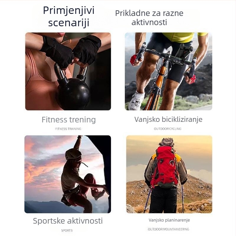 Biciklističke rukavice za muškarce, ljetne prozračne sportske, neklizajuće, s kremom za sunčanje, prozračne, za biciklizam na otvorenom, ribolov, s pola prsta