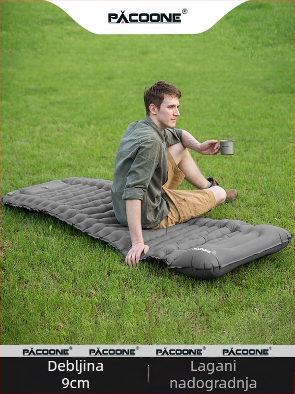 Pacoone Napuhac za šator, vanjski kamperski šator, podloga za spavanje od zadebljanog TPU madraca za jednu osobu, prijenosna vanjska prostirka otporna na vlagu