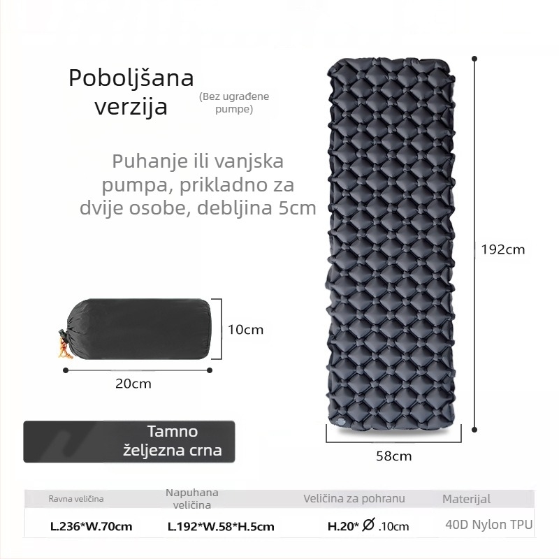 Tvornica na zalihi napuhava prostirka za spavanje vanjska madrac za kampiranje prostirka za spavanje u šatorima TPU ultra lagana napuhava prostirka otporna na vlagu