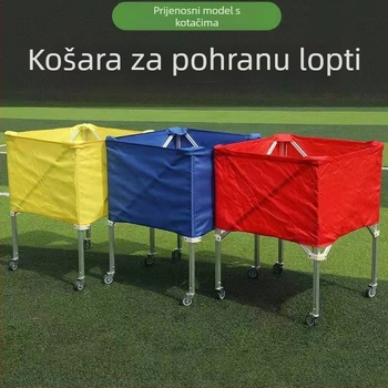 Kolica s loptama za košarku, pomična sklopiva prijenosna kolica za utovar lopti, okvir za vrtić, odbojka, nogomet, košara za pohranu