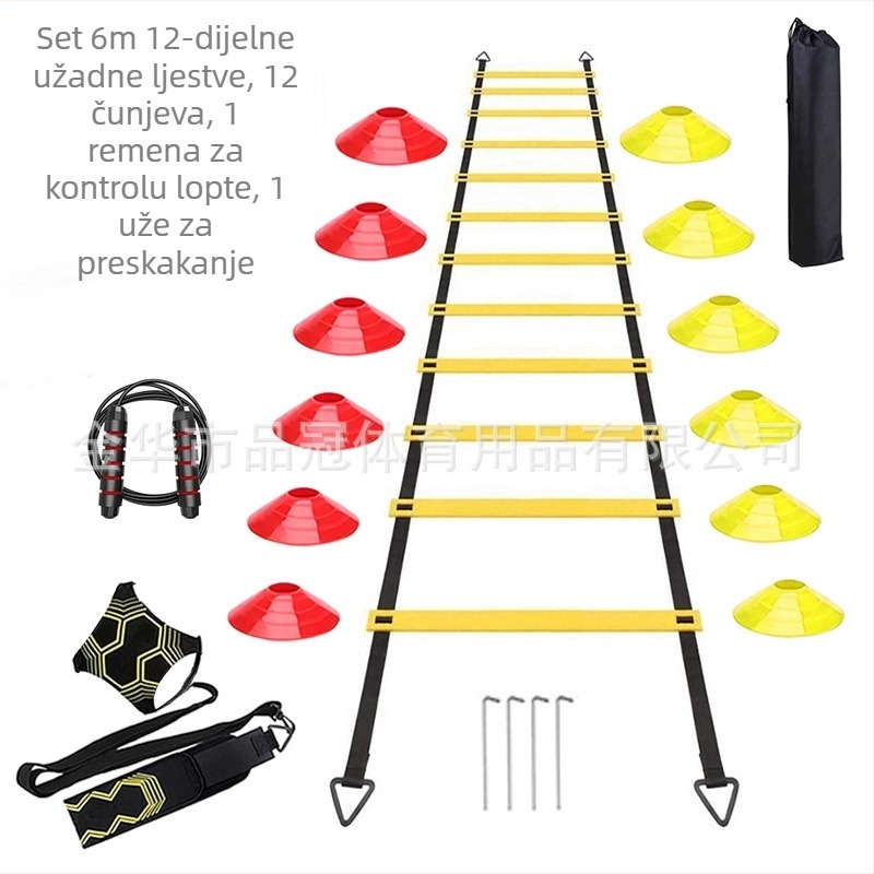 Set ljestava za agilnost Besplatni set opreme za nogometni trening s najprodavanijim setom ljestava za agilnost u inozemstvu