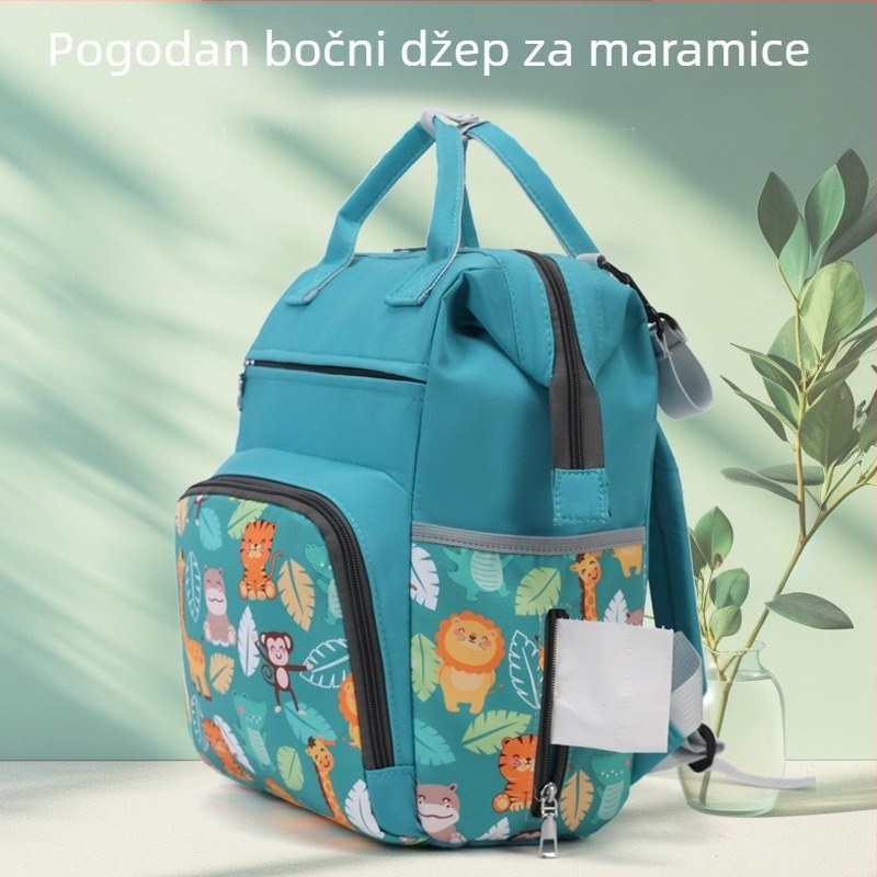 Jednodijelna torba za majku i bebu velikog kapaciteta, nova tiskana modna torba za bebe s odlaznim rukopisom za bebe, platnena torba za ispis