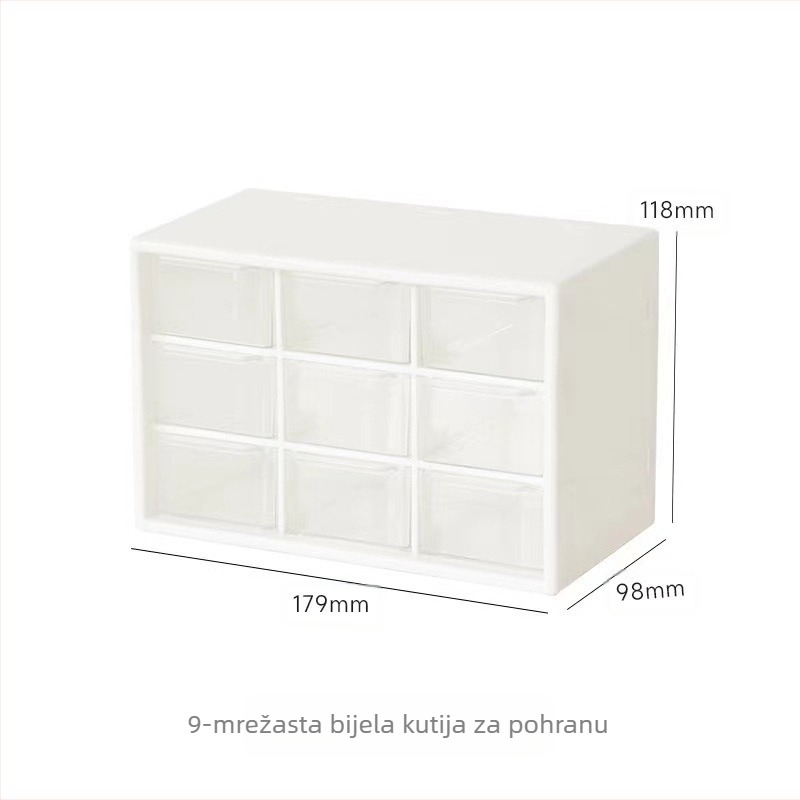 Kutija za pohranu na radnoj površini, ladica za nakit, studentski stol, pohrana za olovke, pohrana za kozmetiku, kutija za pohranu Jiugongge