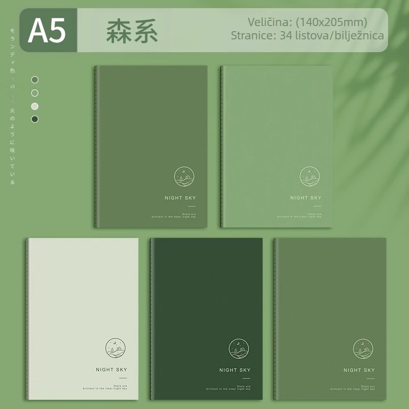 B5 inspirativni tekstualni blok s linijama za automobile, jednostavni studentski bilježnica, mekana kopija, veliki bilježnica s vodoravnim linijama A5