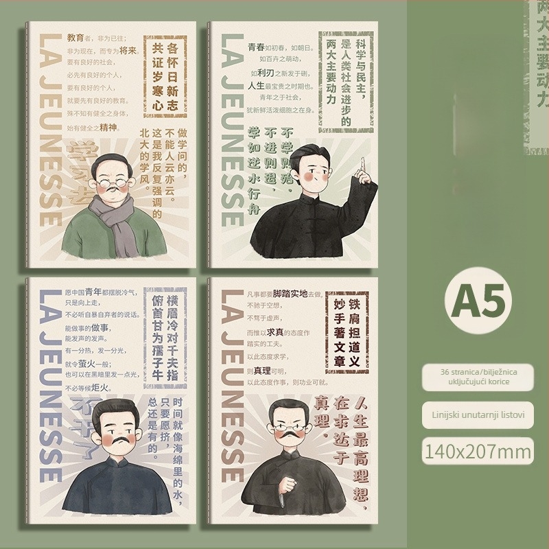 B5 inspirativni tekstualni blok s linijama za automobile, jednostavni studentski bilježnica, mekana kopija, veliki bilježnica s vodoravnim linijama A5