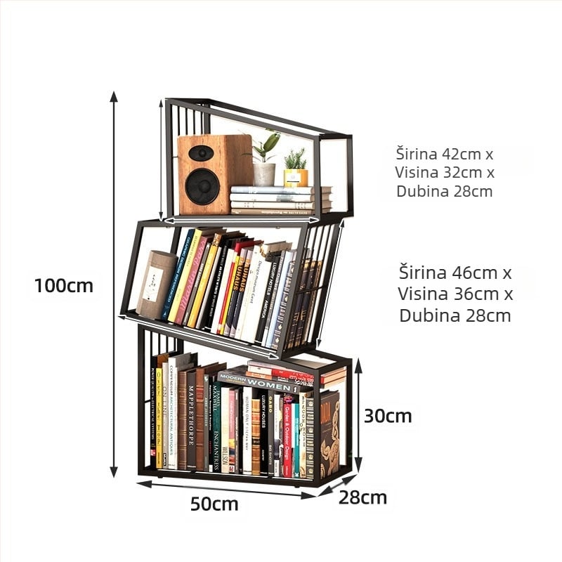 Trendovska kutna vertikalna kreativna polica za knjige, moderna podna jednostavna polica za pohranu, polica za knjige, kutna polica za studij