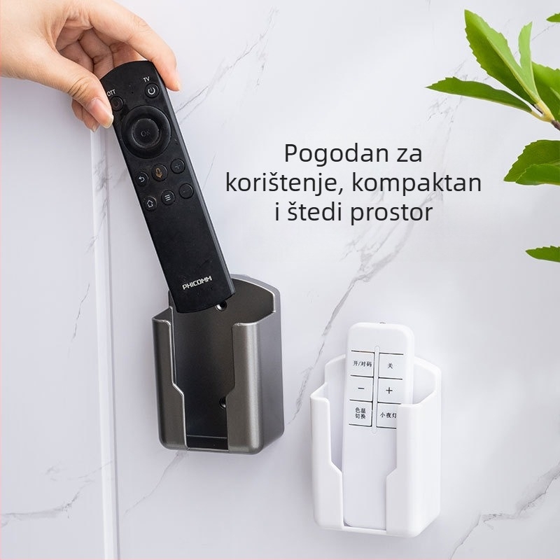 Kutija za pohranu daljinskog upravljača za TV i mobitel, zidni stalak za pohranu daljinskog upravljača za klima uređaj, punjač za mobitel bez bušenja