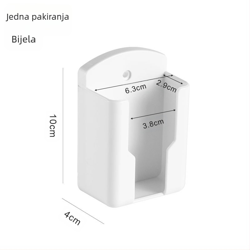 Kutija za pohranu daljinskog upravljača za TV i mobitel, zidni stalak za pohranu daljinskog upravljača za klima uređaj, punjač za mobitel bez bušenja
