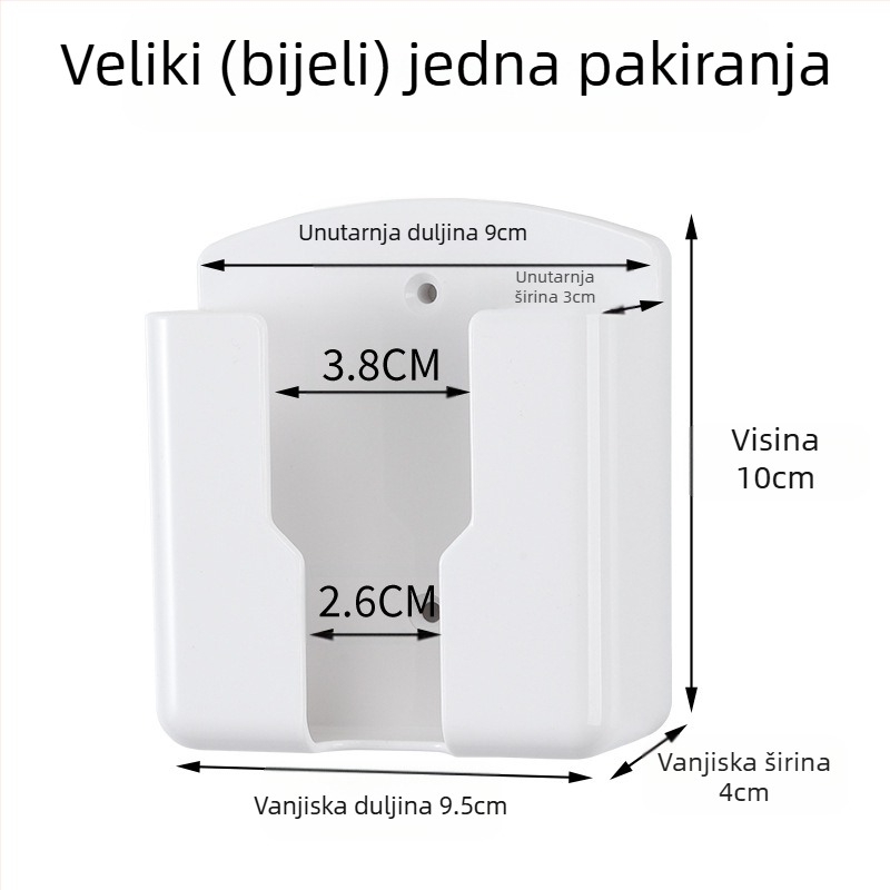 Kutija za pohranu daljinskog upravljača za TV i mobitel, zidni stalak za pohranu daljinskog upravljača za klima uređaj, punjač za mobitel bez bušenja