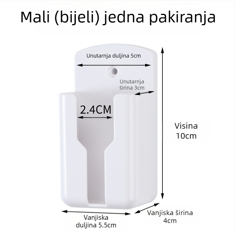 Kutija za pohranu daljinskog upravljača za TV i mobitel, zidni stalak za pohranu daljinskog upravljača za klima uređaj, punjač za mobitel bez bušenja