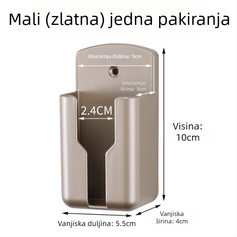 Kutija za pohranu daljinskog upravljača za TV i mobitel, zidni stalak za pohranu daljinskog upravljača za klima uređaj, punjač za mobitel bez bušenja