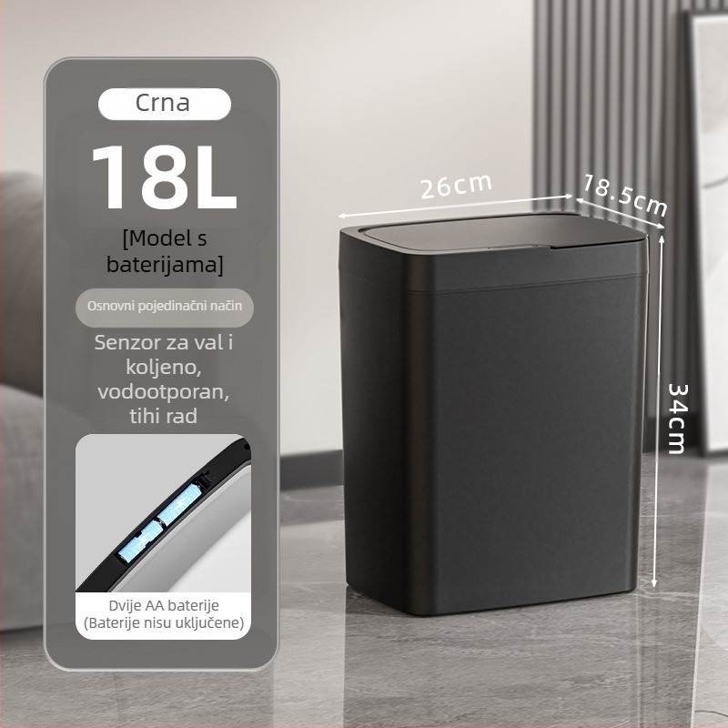 Pametna kanta za smeće s otvaranjem poklopca bez dodira, Pametna kanta za smeće s automatskim pakiranjem, Kanta za smeće u kupaonici
