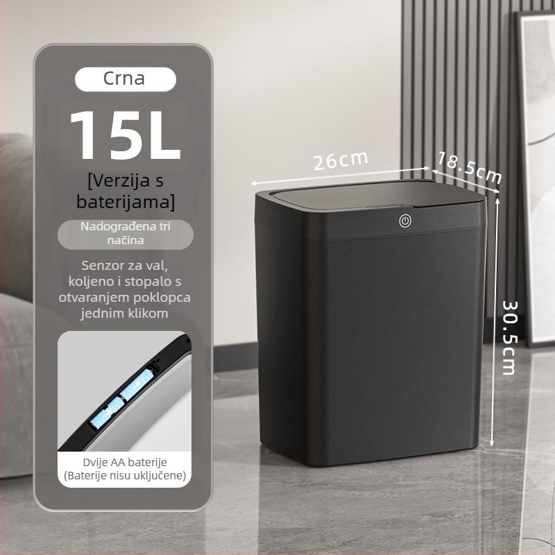 Pametna kanta za smeće s otvaranjem poklopca bez dodira, Pametna kanta za smeće s automatskim pakiranjem, Kanta za smeće u kupaonici