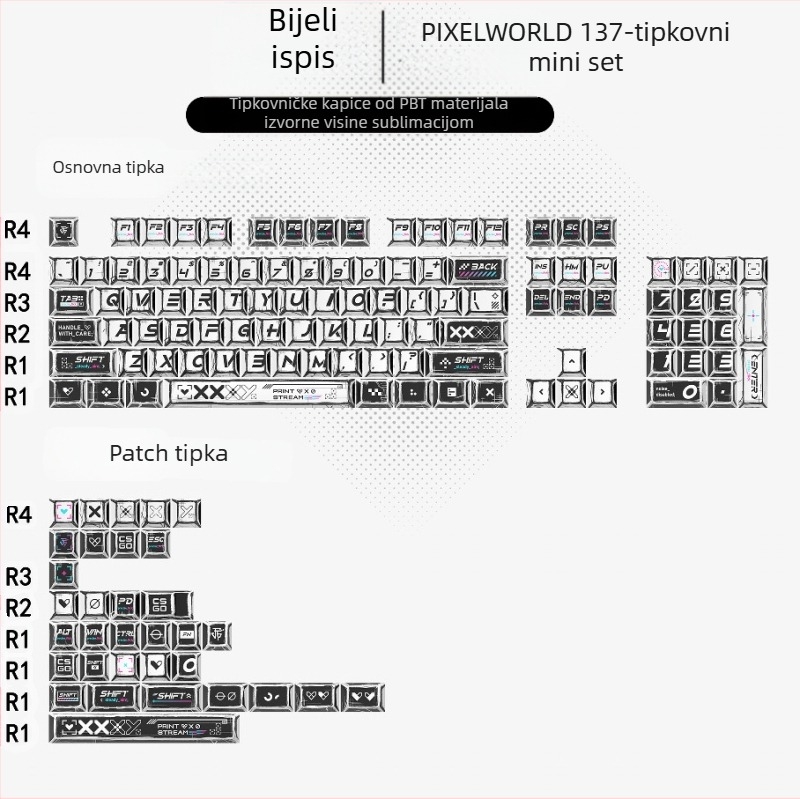 Gundam Comic Hundred Mixed Lamp Key Cap originalne visine 136 tipki kompletan set klasična jednostavna mehanička tipkovnica key Cap Key Meow