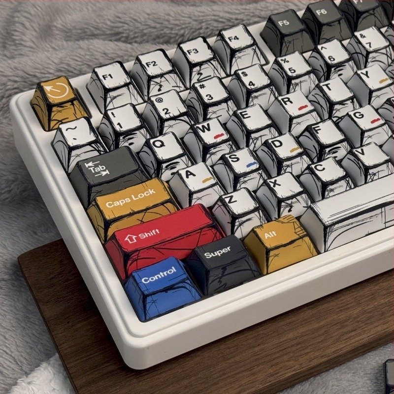 Gundam Comic Hundred Mixed Lamp Key Cap originalne visine 136 tipki kompletan set klasična jednostavna mehanička tipkovnica key Cap Key Meow