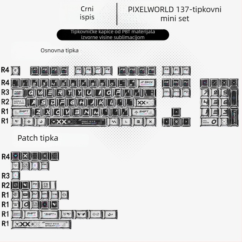 Gundam Comic Hundred Mixed Lamp Key Cap originalne visine 136 tipki kompletan set klasična jednostavna mehanička tipkovnica key Cap Key Meow