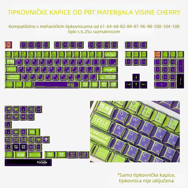 Gundam Comic Hundred Mixed Lamp Key Cap originalne visine 136 tipki kompletan set klasična jednostavna mehanička tipkovnica key Cap Key Meow