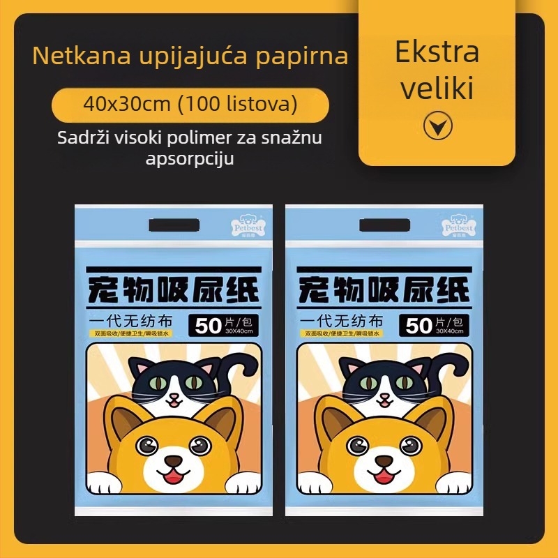 Jastučići za upijanje urina za kućne ljubimce, Papir za upijanje urina, Pelene za pse, Papir za brisanje urina, Upijajući papir za mačke i pse, Papir za upijanje psećeg urina, Sredstva za čišćenje koja upijaju pseći urin