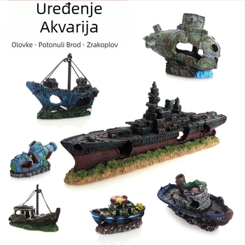 Gusarski brod Akvarijski krajolik Akvarijski krajolik Ukras za izbjegavanje broda Kućni ukras za brod Šuplji brod od smole Brodolom GC
