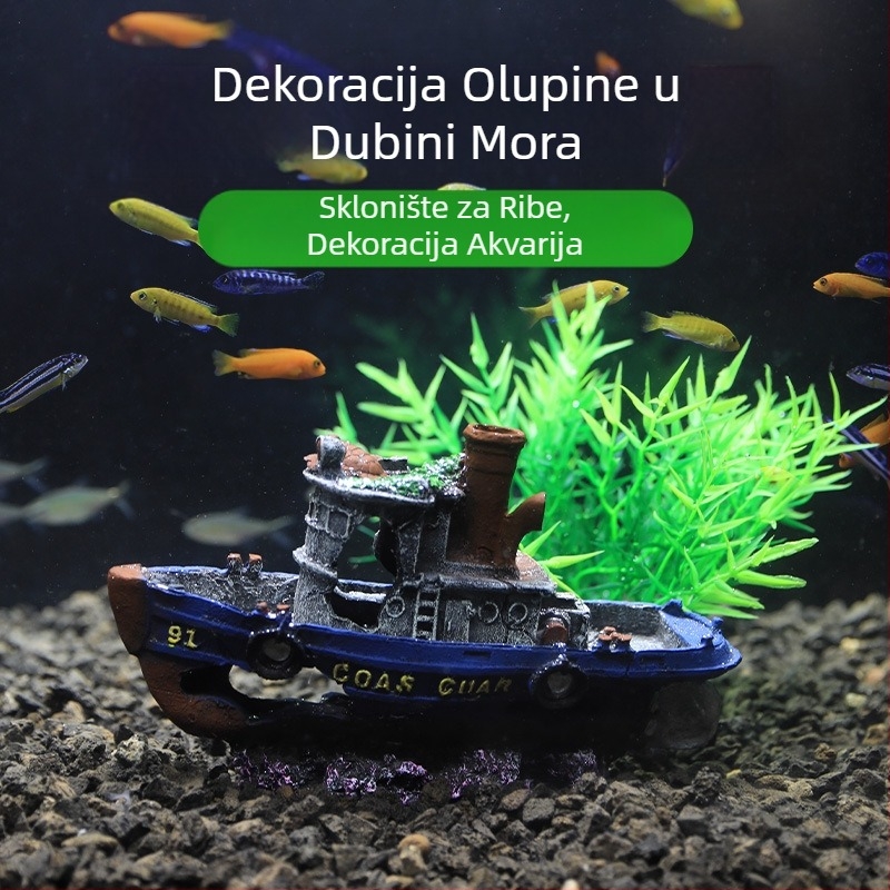 Gusarski brod Akvarijski krajolik Akvarijski krajolik Ukras za izbjegavanje broda Kućni ukras za brod Šuplji brod od smole Brodolom GC