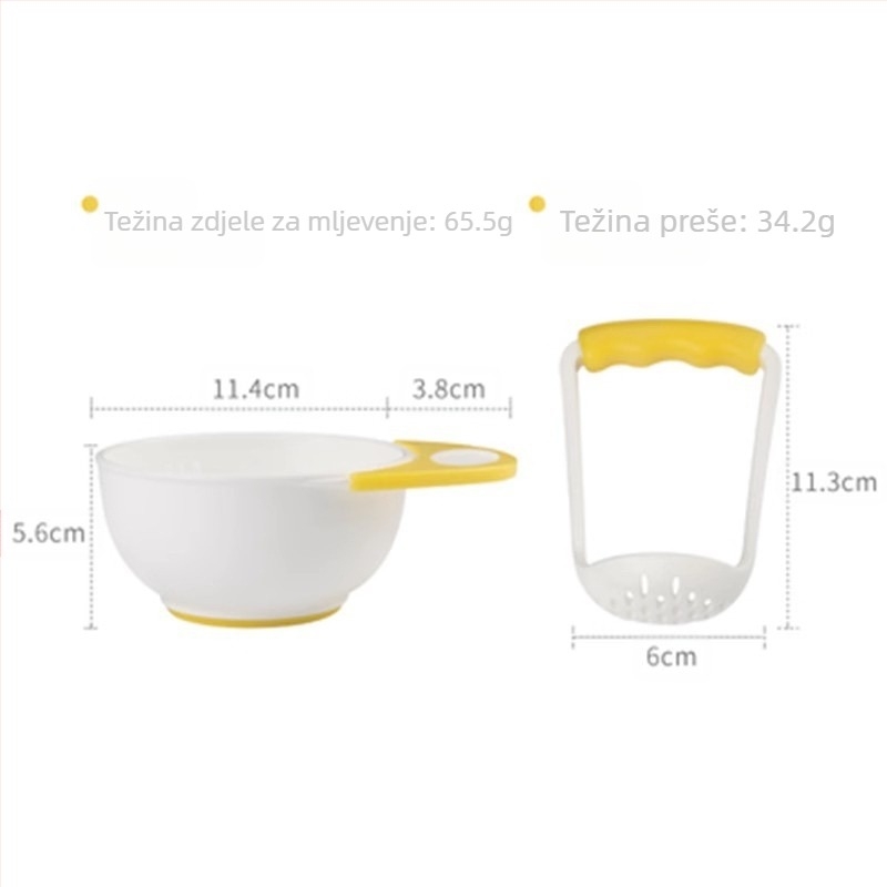 Mlinac za dodatke prehrani od pirea od jabuka, ručni stroj za dodatke prehrani za bebe, dječja hrana, voćni pire, zdjela za mljevenje pirea od povrća za djecu