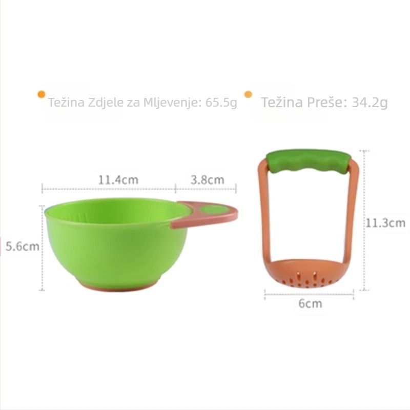 Mlinac za dodatke prehrani od pirea od jabuka, ručni stroj za dodatke prehrani za bebe, dječja hrana, voćni pire, zdjela za mljevenje pirea od povrća za djecu