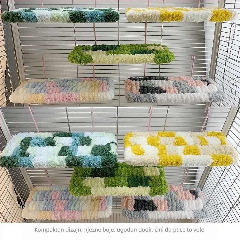 Krevet za papige, gnijezdo za spavanje, grijač za noge, platforma, topla viseća mreža, pamučna podloga, zimski madrac za kauč, crni feniks, božur, pribor za ptičji kavez